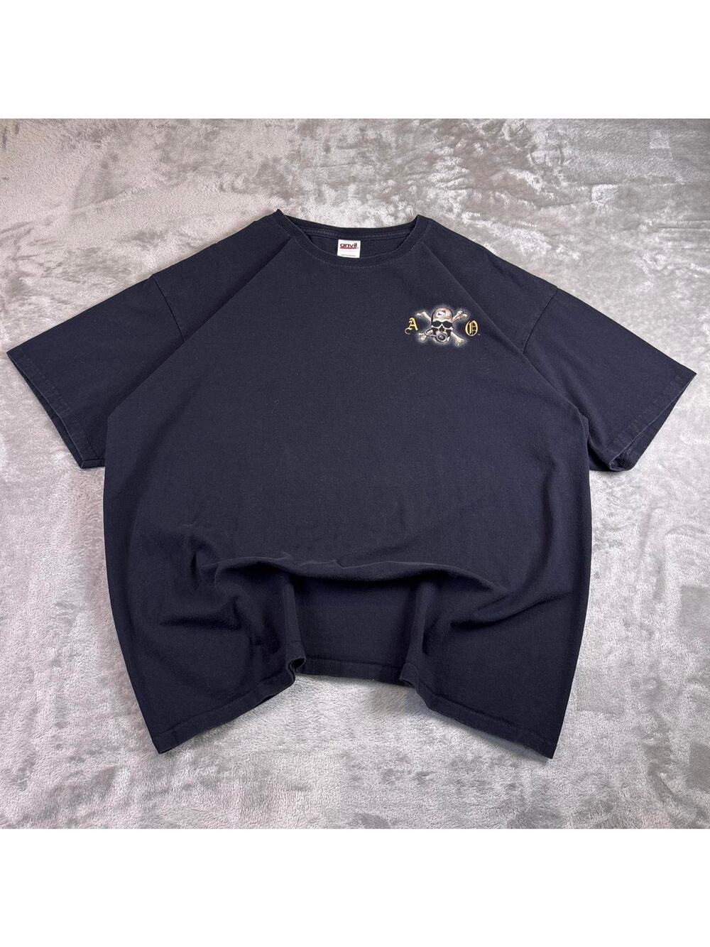 Vintage Scuba Diving Barracuda AOP Graphic T Shirt Navy Blue Anvil Mens 2XL